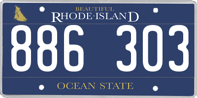 RI license plate 886303