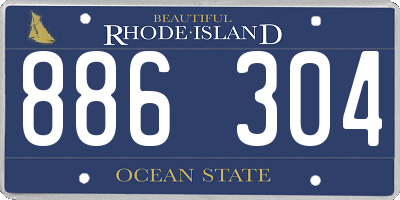 RI license plate 886304