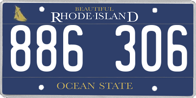 RI license plate 886306