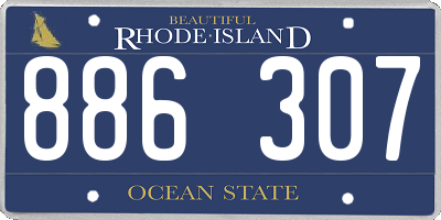 RI license plate 886307