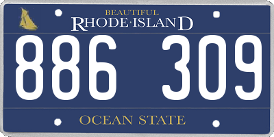 RI license plate 886309