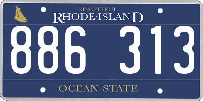 RI license plate 886313