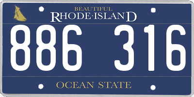 RI license plate 886316