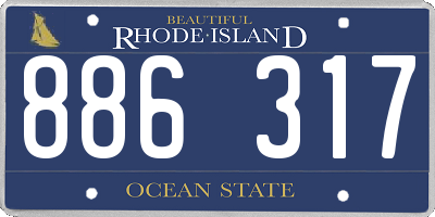 RI license plate 886317