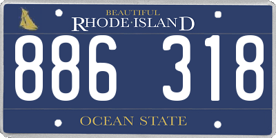 RI license plate 886318