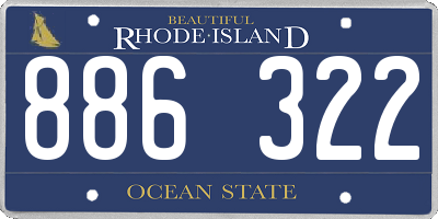 RI license plate 886322