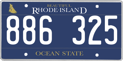 RI license plate 886325