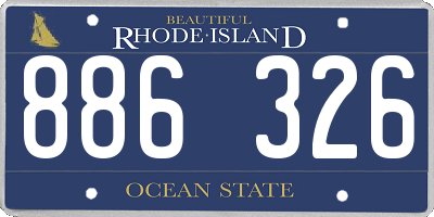 RI license plate 886326