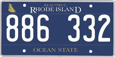 RI license plate 886332