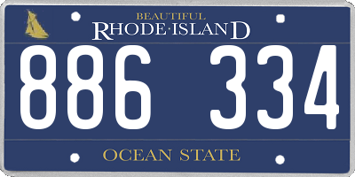 RI license plate 886334