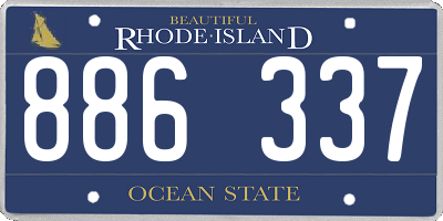 RI license plate 886337