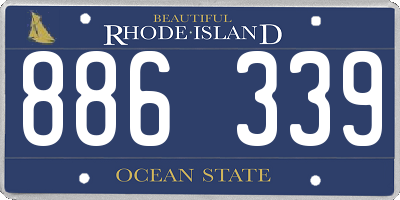 RI license plate 886339