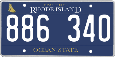 RI license plate 886340