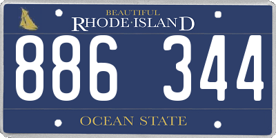 RI license plate 886344