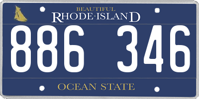 RI license plate 886346