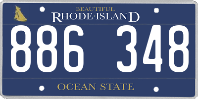 RI license plate 886348