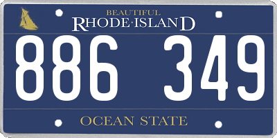 RI license plate 886349