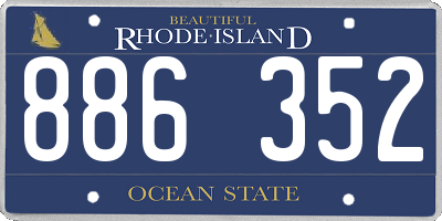 RI license plate 886352