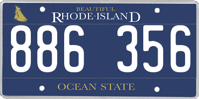 RI license plate 886356