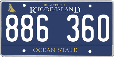 RI license plate 886360