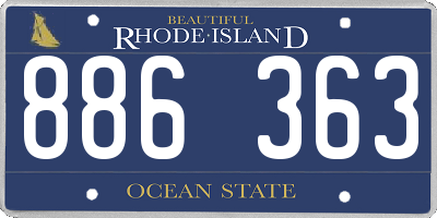 RI license plate 886363