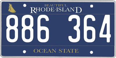 RI license plate 886364