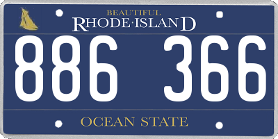 RI license plate 886366
