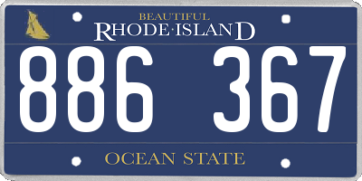RI license plate 886367