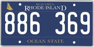 RI license plate 886369
