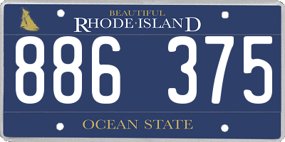 RI license plate 886375
