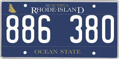 RI license plate 886380