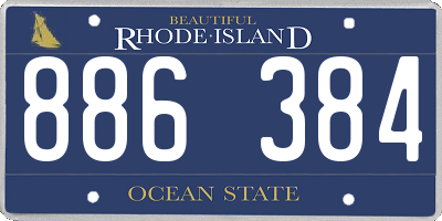 RI license plate 886384