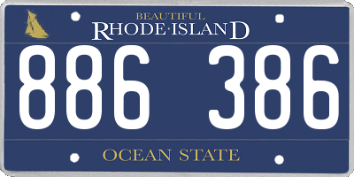 RI license plate 886386