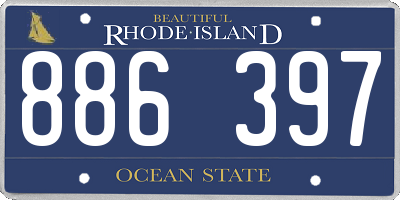 RI license plate 886397