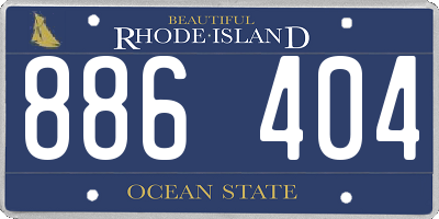 RI license plate 886404