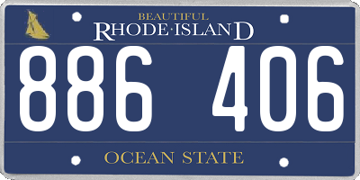 RI license plate 886406