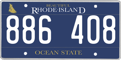 RI license plate 886408