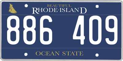 RI license plate 886409