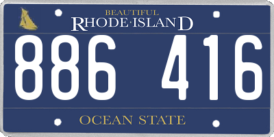 RI license plate 886416
