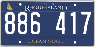 RI license plate 886417