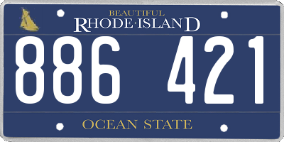 RI license plate 886421