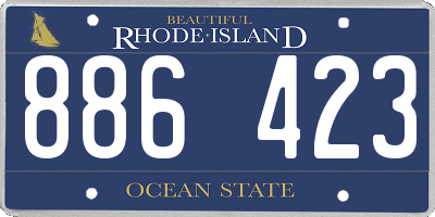 RI license plate 886423