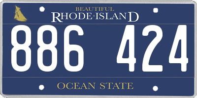 RI license plate 886424