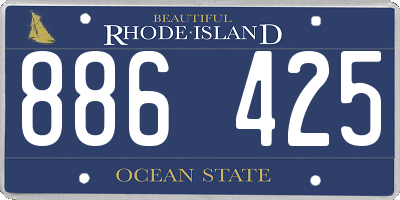 RI license plate 886425