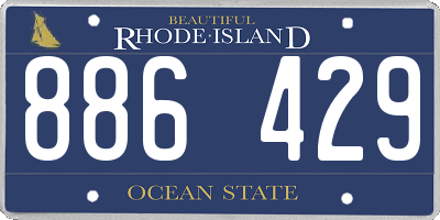 RI license plate 886429