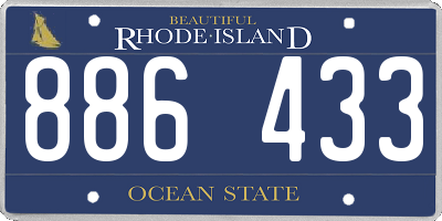 RI license plate 886433