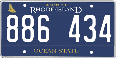 RI license plate 886434