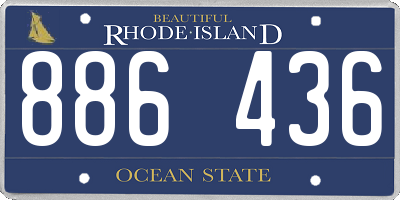 RI license plate 886436