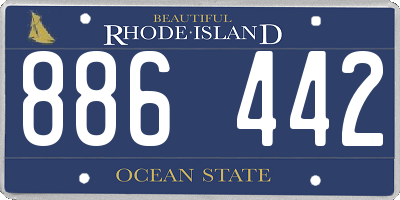 RI license plate 886442