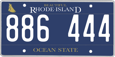 RI license plate 886444